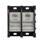 Bussmann 16372-2 Barrier Power Distribution Block, 600 VAC/VDC, 310 A, 2 Pole, 14 to 10 AWG Wire, Aluminum/Molded Thermoplastic