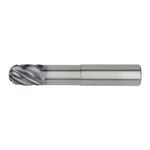 Kennametal® 5607300 HARVI™ III UJBE Center Cutting High Performance Ball Nose End Mill With Eccentric Relief Grind, Neck, 3/8 in Diameter Cutter, 1/2 in Length of Cut, 6 Flutes, 3/8 in Shank Diameter, 6 in OAL, PVD-AlTiN Coated