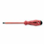 Bondhus® Felo 22117 513 VDE Screwdriver, Slotted Point, 1/4 in Point, Chrome Molybdenum Plated, Insulated: Yes, No Magnetized Tip