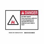 Brady® EL-3 Laminated Arc Flash Danger Label, 5 in L x 7 in W, Legend: DANGER to Arc Flash hazard! Follow requirements in NFPA 70 E for safe work practices and appropriate PPE. Failure to comply can result in death or injury!, B-302 Polyester, 5 Labels