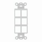 PREMISE WIRING ISF6OW Unloaded Decorator Outlet Frame, 1 Gangs, 6 Ports, ABS, For Use With Data, Fiber, Audio/Video Connectors, Off-White