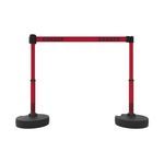 Banner Stakes PL4264 PLUS Barrier Set X2, Red Double-Sided "Danger", Includes: 2 PLUS Stanchions, 2 PLUS Bases, 1 PLUS Banner Head, 1 PLUS Receiver Head, Belt Length 15 ft, Suitable for Indoor/Outdoor Use