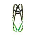 Miller® by Honeywell DuraFlex® E650-4/UGN Harness, Universal, 400 lb Load, Polyester Strap, Friction Leg Strap Buckle, Mating Shoulder Strap Buckle, Brass/Steel Hardware, Green
