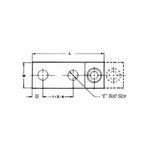 Blackburn® ADR80-12D Type ADR-ALCUL Dual Rated Mechanical Connector, 300 to 800 kcmil Aluminum/Copper Conductor, 1/2 in Stud, 2 Bolt Holes, Aluminum