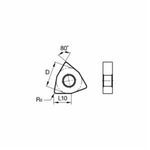 Kennametal® Kenloc™ WNMG432MW High Performance Turning Insert, WNMG Insert, Material Grade: K, P, Trigon Shape, Negative Rake, Carbide, Manufacturer's Grade: KCPK05