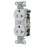 Wiring Device-Kellems CR20OW Duplex Self-Grounding Standard Traditional Straight Blade Receptacle, 125 VAC, 20 A, 2 Pole, 3 Wires, Office White