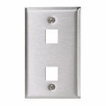 Wiring Device-Kellems SSF12 SSF Rear Load iSTATION™ Faceplate, 1 Gangs, 430 Stainless Steel, Flush Mount