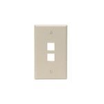 QuickPort® 41080-2IP Standard Wallplate, 1 Gang, 4.53 in H x 2.77 in W, Plastic, Ivory