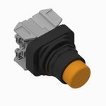 Allen-Bradley 800H-PRBD24A 800H PB, 30mm Momentary Push Button, Dual Input, 24V AC/DC, Diode Dual Input Incandescent, Amber, Extended Head, Diode Dual In, Extended Head without Guard, No Guards on Terminals, Std, 1 NO 1 NC Std Contacts