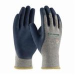 PIP® PowerGrab™ Plus™ 39-C1600/L Work Gloves, Seamless Style, L, Latex Palm, Cotton/Polyester, Blue/Gray, Knit Wrist Cuff, Latex with Micro-Surface Grip Coating, Resists: Abrasion, Cut, Puncture and Tear, Unlined Lining