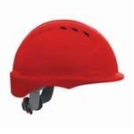 JSP® 280-EV6151SV-60 Evolution® 6151SV Deluxe Short Brim Vented Hard Hat, SZ 6-5/8 Fits Mini Hat, SZ 8 Fits Max Hat, HDPE, 6-Point Polyester Strap Suspension, ANSI Electrical Class Rating: Class C, ANSI Impact Rating: Type I, Wheel Ratchet Adjustment