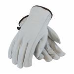 PIP® 68-163/XL Men's Regular Grade Work Gloves, Drivers Glove, Keystone Thumb Style, XL, Grain Cowhide Leather Palm, Grain Cowhide Leather, Natural, Slip-On Cuff, Uncoated Coating, Resists: Abrasion, Unlined Lining