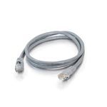 Quiktron® 576-100-007 Value Series Booted Twisted Pair Patch Cord, Category: Cat 6, 24 AWG 4-Pair Solid Copper Conductor, RJ45 Male x Male Connector, 7 ft Cord Length, Gray