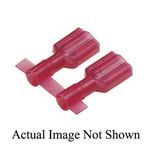 Panduit® Reel Smart™ DNF18-250FIB-3K DNF-FIB Vibration-Resistant Female Disconnect, 22 to 18 AWG Conductor, 0.25 in W x 0.032 in THK Tab, Butted Seam Barrel, Brass, Red, Insulated: Fully Insulated