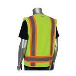PIP® 302-0500S-YEL/XL 302-0500S 2-Tone Surveyors Vest, XL, Hi-Viz Lime Yellow, Polyester Solid Tricot, 11 Pockets