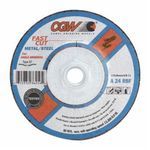 CGW® 36262 Flat Depressed Center Wheel, 7 in Wheel Diameter, 1/4 in Wheel, A24R Grit, Aluminum Oxide Abrasive