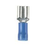 Panduit® Pan-Term® DNF14-188-C Female Disconnect, 16 to 14 AWG Conductor, 0.19 in Tab, Grip Sleeve/Serrated Barrel, Brass, Blue, Insulated: Insulated