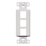 PREMISE WIRING netSELECT® NS613W Wallplate Decorator Frame, 3 Ports, For Use With Jacks and Audio/Video Connectors, ABS/Thermoplastic, White