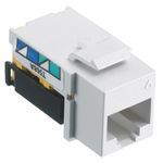 PREMISE WIRING NETSELECT® NSJ6W Cat 6 8-Position Universal A/B Wired Snap-Fit Modular Jack, Threaded Mounting, White
