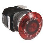 Rockwell Automation 800T-FXJEQH2RA1 Illuminated Push-Pull Switch, 30.5 mm, 1NCLB-1NO Contact Configuration, Jumbo Mushroom Head/Push/Pull Operator, Red