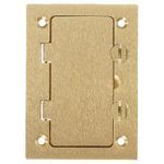 PREMISE WIRING S3826 Rectangular Style Line Opening Floor Box Cover, 4.35 in L x 3.1 in W, For Use With Flush Floor Box, Brass