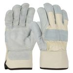 PIP® 500DP-AA/M Unisex General Purpose Gloves, Leather Palm/Work, Gunn Cut/Full Finger/Wing Thumb Style, M, Premium Split Cowhide Leather Palm, Canvas/DuPont™ Kevlar®/Premium Split Cowhide Leather, White, Rubberized Safety Cuff, Cotton Lining