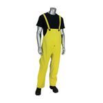 PIP® Flex™ 201-650B/4X Ribbed PVC Bib Overalls - 0.65 mm, 4X, Yellow, PVC, 0.65 mm Thickness, 100% Waterproof, Reinforced Wear Points, Snap Adjustments at Waist and Ankles, Resist: Rips and Tears
