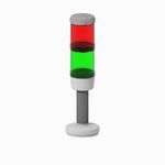 Allen-Bradley 855EP-G10D3B4 Signaling Device, 10cm Pole Mount, Gray, 120V AC Full Voltage, Steady Incandescent, Green, Strobe Xenon, Red, No Module, No Module, No Module, No Module, No Module, No Module