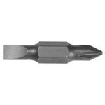 Klein® 32482 Double End Screwdriver Insert Bit, #1 x 3/16 in x Phillips®/Slotted Point, 1-1/4 in OAL, S2 Steel, Carbide