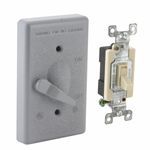 BELL® 5128-0 1-Pole Toggle Weatherproof Cover, 2.828 in W x 0.859 in D, Metal