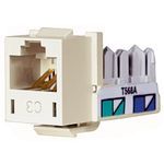 PREMISE WIRING XCELERATOR™ HXJ3OW 8-Position Universal A/B Jack, Cat 3/RJ45 Module, Keystone Mounting, Thermoplastic