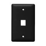 PREMISE WIRING NSP11BK Rear Load netSELECT® Multi-Media Faceplate, 1 Gangs, ABS, Threaded Mount