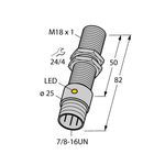 Turck BI5-G18-AZ3X-B1331/50MM Cylindrical Embeddable Proximity Sensor, Inductive Sensing Method, 2-Wire AC/DC Output, 1NO Contact Configuration, 20 to 250 VAC, 10 to 300 VDC