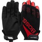 Boss® 120-MU1210T/L 120-MU1210T High Performance Gloves, Microfiber Palm, Synthetic Leather Palm, Black, Slip-On Cuff, Uncoated Coating, Spandex® Lining