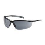Bouton® 250-33-0021 Commander™ Dual Safety Glasses, Anti-Fog/Anti-Scratch Lens Coating, Gray Lens, Semi-Rimless Frame, Gloss Black Frame, EVA/Polycarbonate Frame, Polycarbonate Lens, Specifications Met: ANSI Z87.1-2015