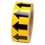 Brady® 91420 Non-Reflective Floor Marking Tape, Black on Yellow, 30 yd L x 2 in W x 0.004 in THK, B-946 Vinyl