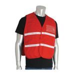 PIP® 300-1508/M-XL Incident Command Vest, M/XL, Red, Polyester, 42.1 in Chest, Hook and Loop Closure