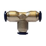 Midland Industries 20028N Union Tee, Tee, 1/4 in, Push-In End Style, Brass