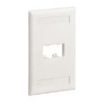 Panduit® PanNet® CFPL2EIY Classic Flat Vertical Faceplate with Labels, 1 Gangs, 4-1/2 in L x 2.75 in W, Flush Mount, ABS
