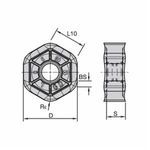 Kennametal® HNPJ43ANSNGD/KCK15 HNPJ-GD Milling Insert, HNPJ Insert, 43 Insert, Carbide, Manufacturer's Grade: KCK15, 120 deg Hexagon Shape