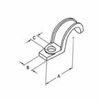 Bridgeport® 902 Pipe Strap, 3/4 in, For Use With Rigid/IMC Conduit, Malleable Iron, Zinc Plated