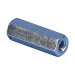 nVent CADDY EM-HEX 0250037EG Rod Coupler, Measurement System: Imperial, 3/8 in Thread, Steel, Electro-Galvanized