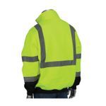 PIP® 323-1330B-LY/2X Sweatshirt With Black Bottom, Unisex, 2XL, Lime Yellow, 31-1/2 in L, Polyester Fleece