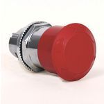 Rockwell Automation 800T-TFXT6D2 Non-Illuminated Pushbutton With no Legend on Cap, no Guards on Terminals, 45 mm, 1NC Contact Configuration, Mushroom Head/Trigger Action/Twist Release Operator, Red