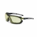 Uvex® by Honeywell S4042 Milan™ Unisex Safety Glasses, Uvextreme® Anti-Fog/Scratch-Resistant Lens Coating, Amber Lens, Frameless/Wraparound Frame, Black Frame, Polycarbonate Frame, Polycarbonate Lens, Specifications Met: ANSI Z87.1-2010