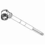 Brad® Mini-Change® 105001A01F120 130006 A-Size Single End Cordset, 7/8-16 UN Connector, 90 deg Female x Straight Pigtail Connector, 3.66 m Cable Length, 5 Pole, 1 Keyway