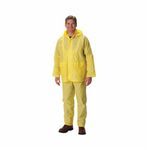 PIP® FALCON™ 201-250/XXL 3-Piece Rainsuit, 2XL, Yellow, PVC, 52 in Waist, 32 in L Inseam, Detachable Hood