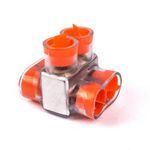 Homac® CSB-350-2 2-Way 2-Outlet Encapsulated Multi-Tap Cable Block, Aluminum/Copper/Stranded Conductor, Aluminum