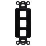 PREMISE WIRING ISF3BK Unloaded Decorator Outlet Frame, 1 Gangs, 3 Ports, ABS, For Use With Data, Fiber, Audio/Video Connectors, Black