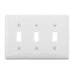 PREMISE WIRING NP3W Standard Wallplate, 3 Gangs, 4.63 in H x 6.5 in W, Nylon, White